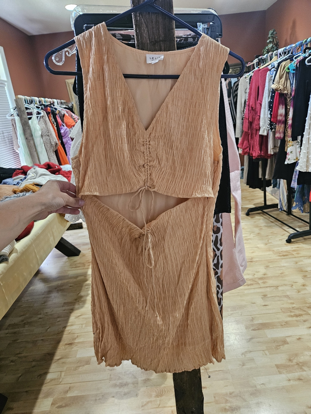 Le Lis Orange Sleeveless Cutout Dress